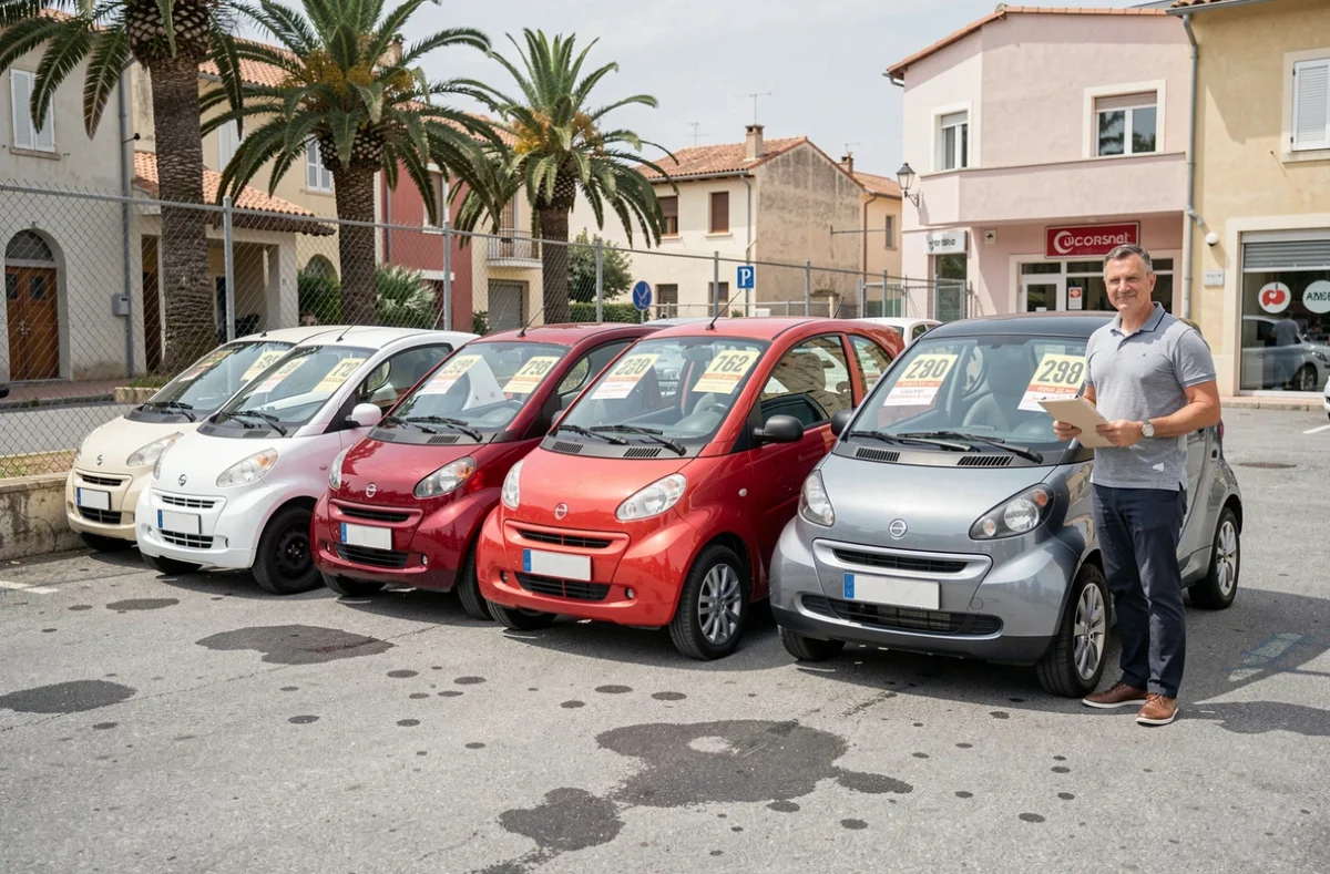 Lot de voitures sans permis d'occasion chez un concessionnaire à Bastia