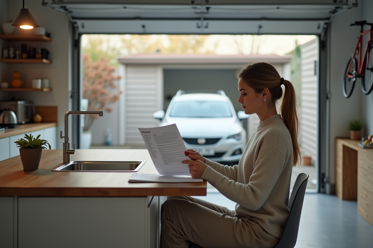 Jeune femme vérifiant ses documents d