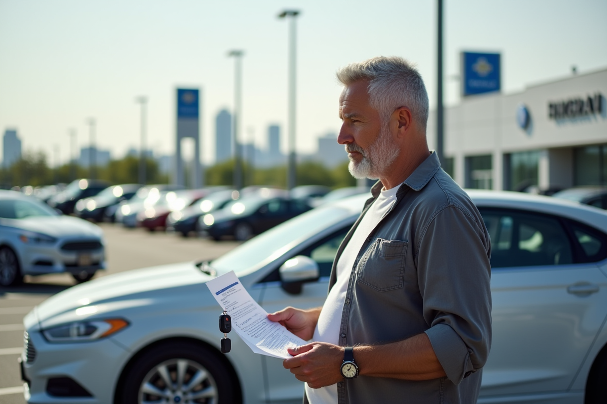 Homme décontracté tenant les clés d