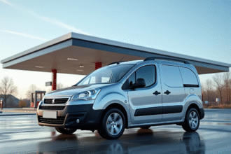 Voiture Peugeot Partner Tepee automatique au station service