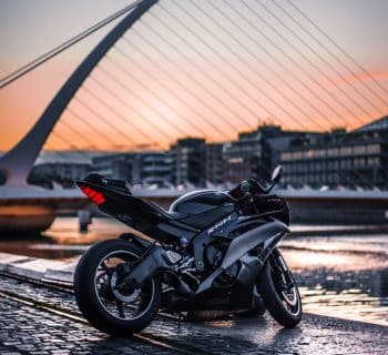 black sports bike at daytime
