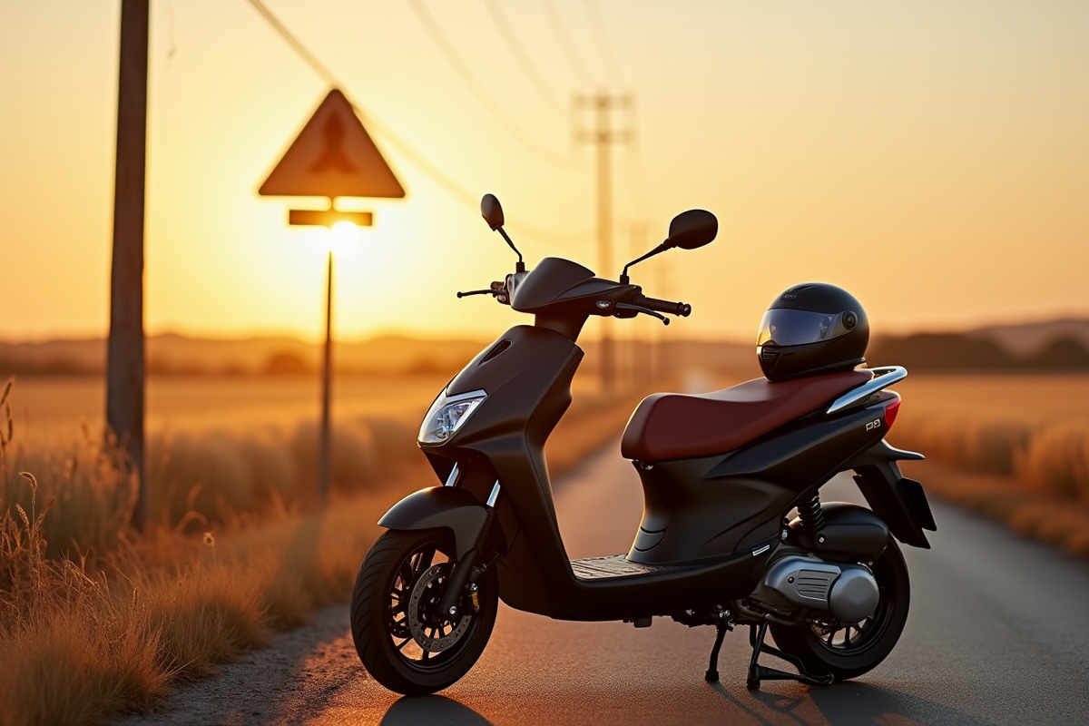 Scooter MBK garé près d